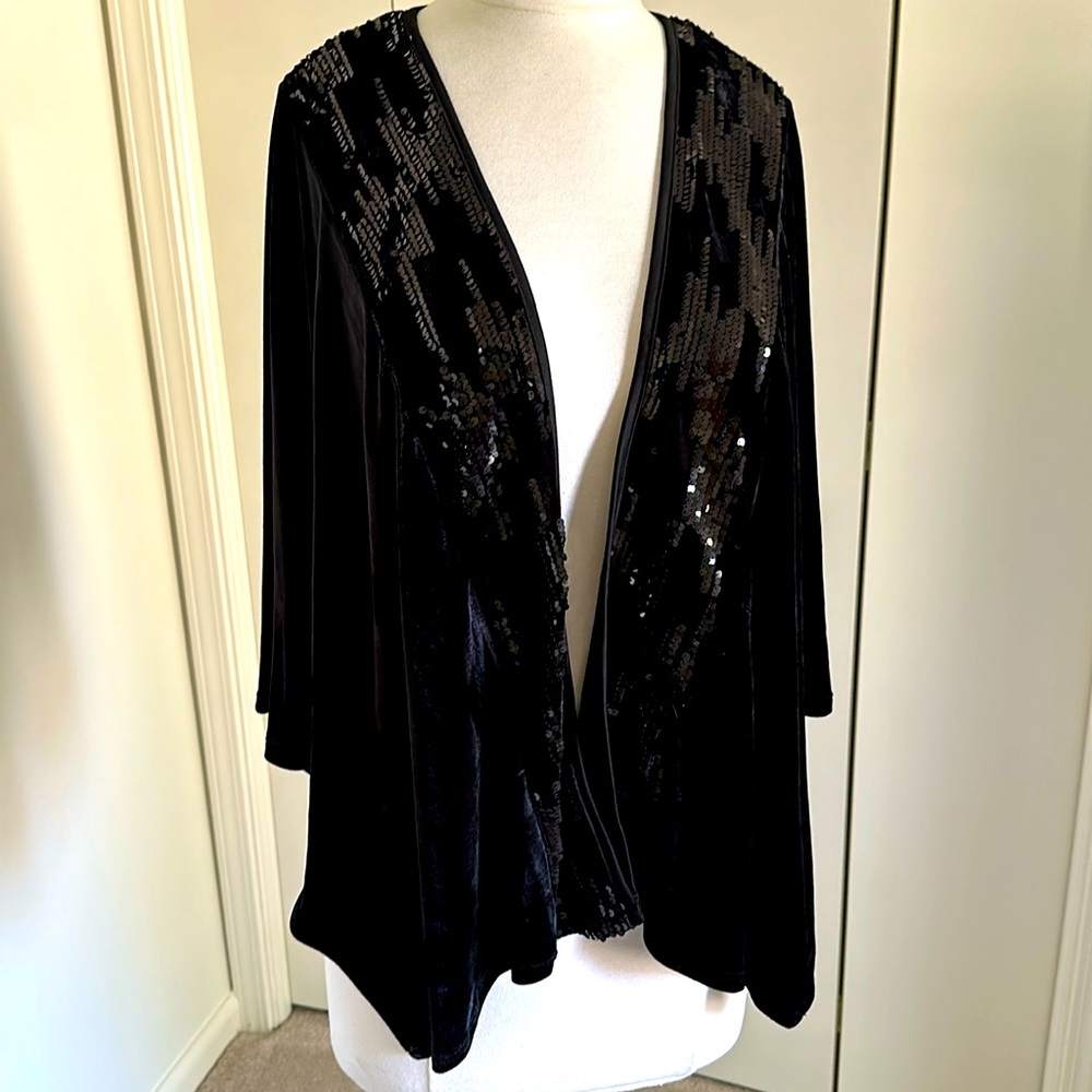 Black sequin and velvet Shaw